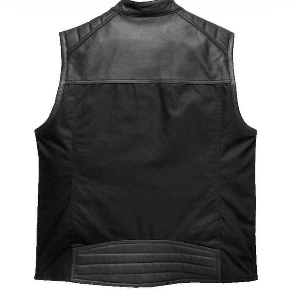 Harley-Davidson Pocket System Leather Textile Vest Size Large - Picture 3 of 12